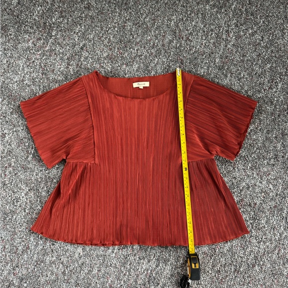 Madewell Tops - Madewell Texture and Thread Micropleat Rust Orange Top XS
